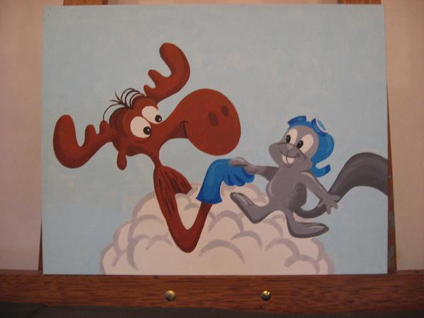 Rocky and Bullwinkle painting2