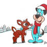 Huckleberry Hound and Rudolph
