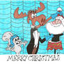 Rocky and Bullwinkle Christmas Hat Trick