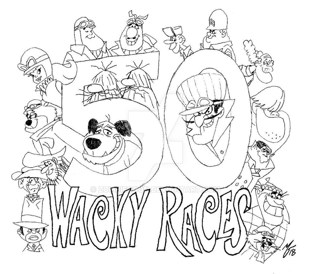 Wacky Races 50th Anniversary by zombiegoon on DeviantArt