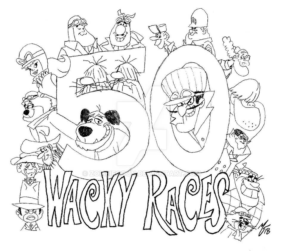 Wacky Races 50th Anniversary by zombiegoon on DeviantArt