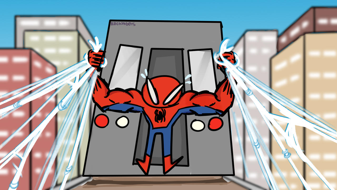 spider-man agarra tren 4k by kachimbers on DeviantArt