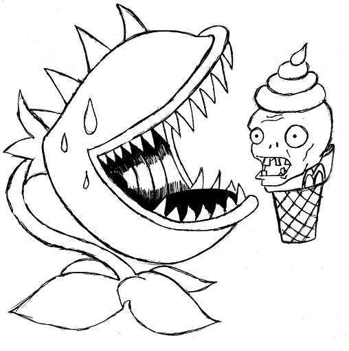 Plants vs. Zombies: Chomper and ice cream by anutail on DeviantArt