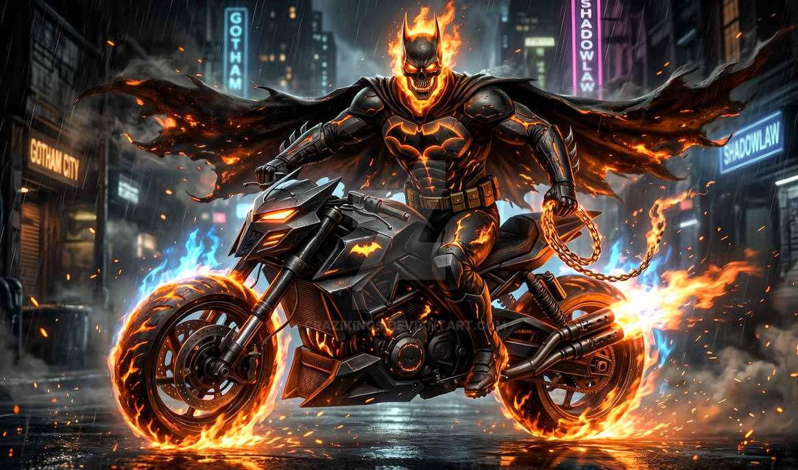 Knight Rider Batman The Spectral Knight (Batman X Ghost Rider) by CraziKings on DeviantArt