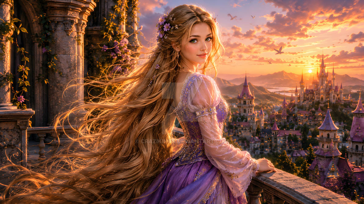 Rapunzel in Sunset