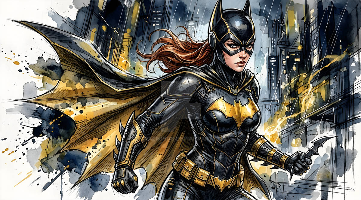 Batgirl (Watercolor Wallpaper)