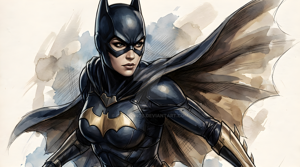 Batgirl (Watercolor Wallpaper)