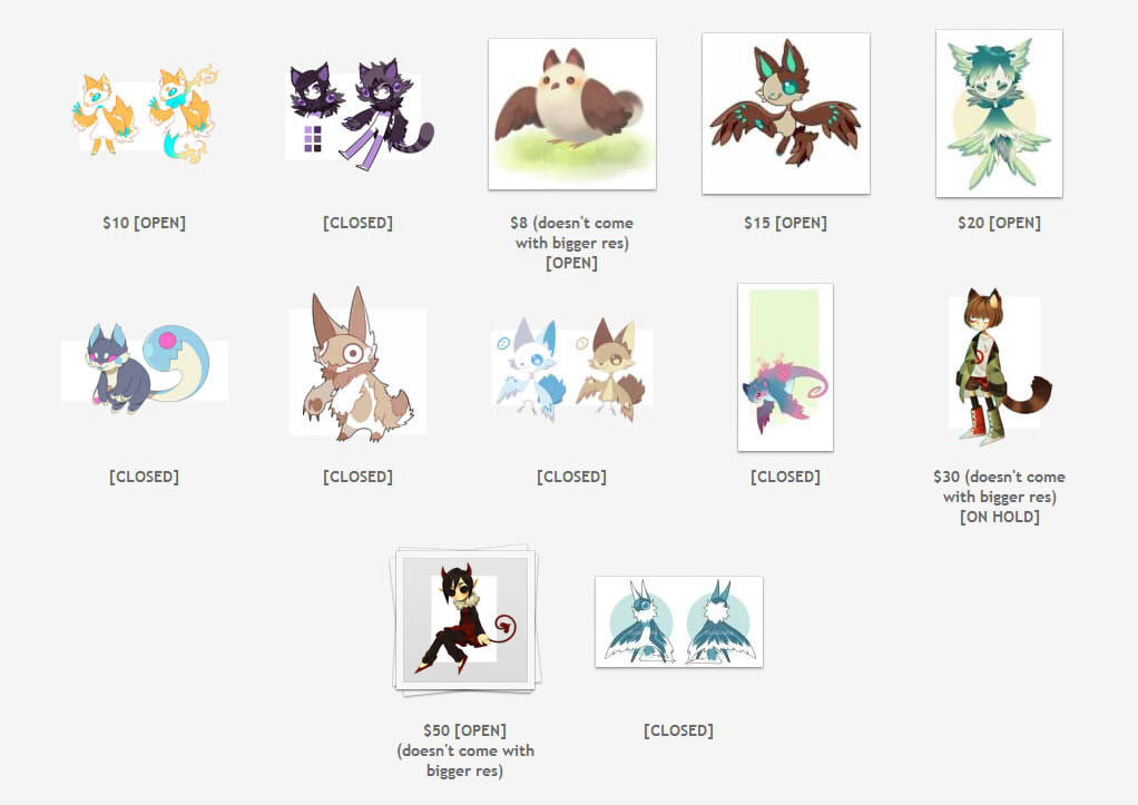 Leftover Adopts + some reduced prices!