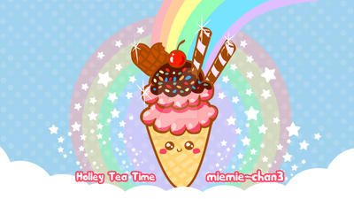 Kawaii  ice cream Wallpaper