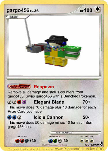 Pokemon Roblox 10 Card