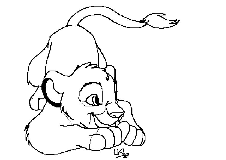 Simba Line TLK - Simba Lineart by LionKingLinearts on DeviantArt