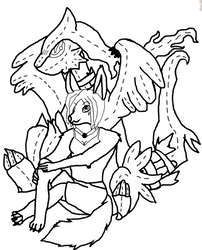 Reshiram and Anthro Outline