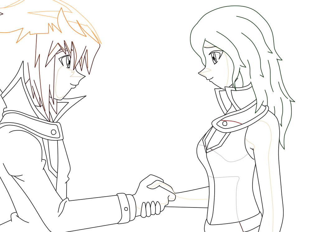 Judai And Reika Lineart