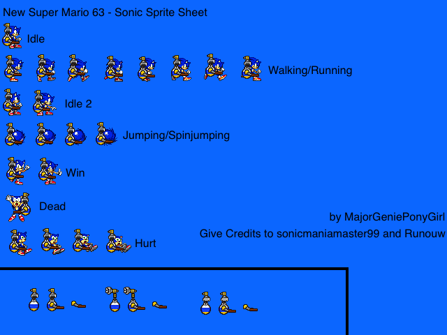 New Super Mario 63 Sonic Sprite Sheet By Majorgenieponygirl75 On Deviantart New Super Mario 63 Sonic Sprite Sheet By Majorgenieponygirl75 On Deviantart