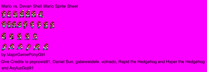 Mario vs. Devan Shell Mario Sprite Sheet by MajorGeniePonyGirl75 on ...