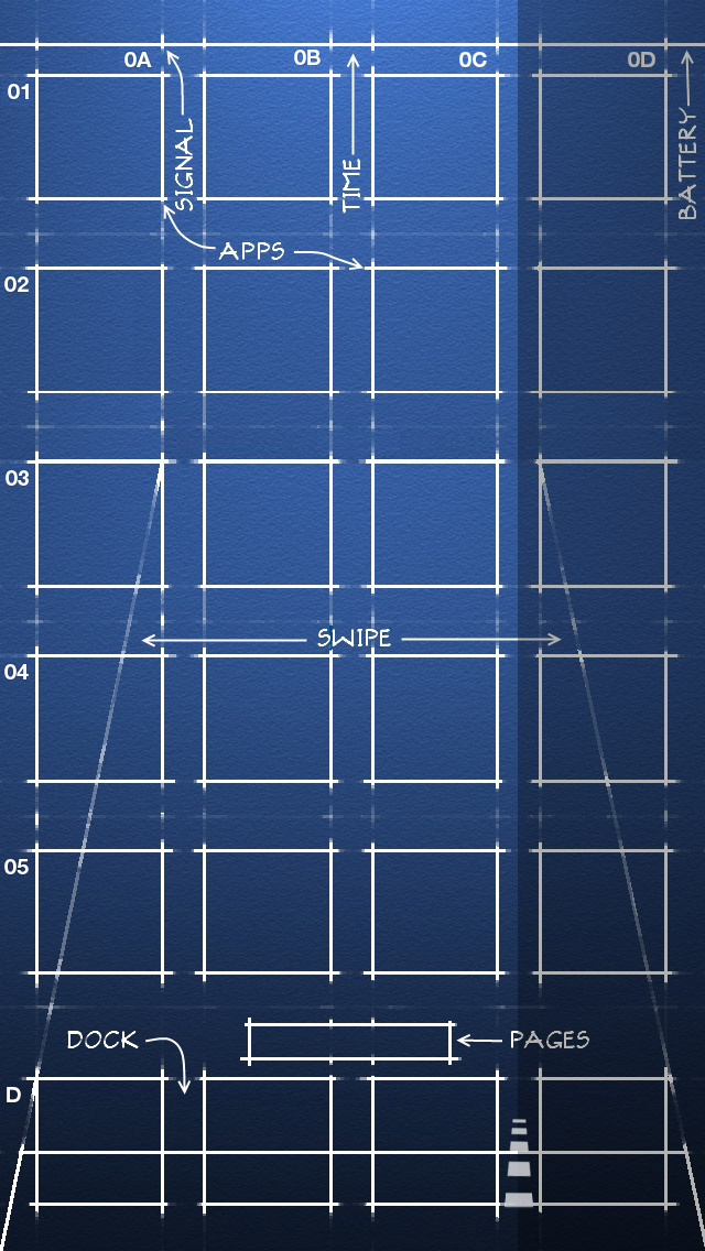 iPhone 5, iOS 6 Blueprint Wallpaper (640x1136)