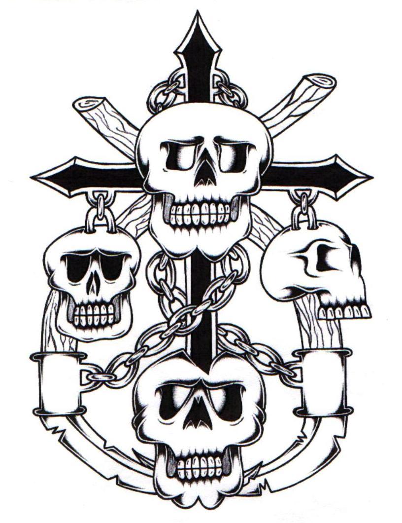 4 Skull Cross