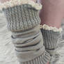 Buttoned Gray Leg Warmers 5