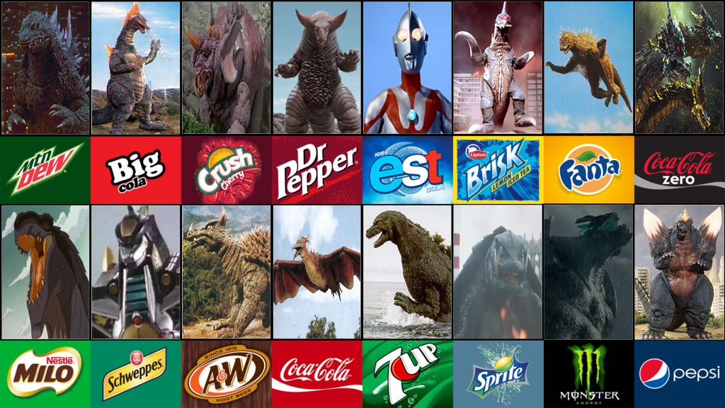 Kaiju and Tokusatsu Soft Drink Mascots