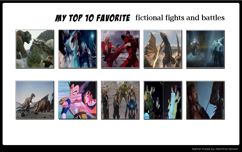 Top 10 Fictional Fights And Battles by Leviarex on DeviantArt