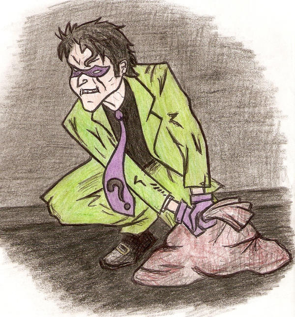 Kawaii Riddler riddler and his bag of loot by cute-citty-cat on DeviantArt