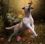 Vitality - Dog with Butterfly by LillithI