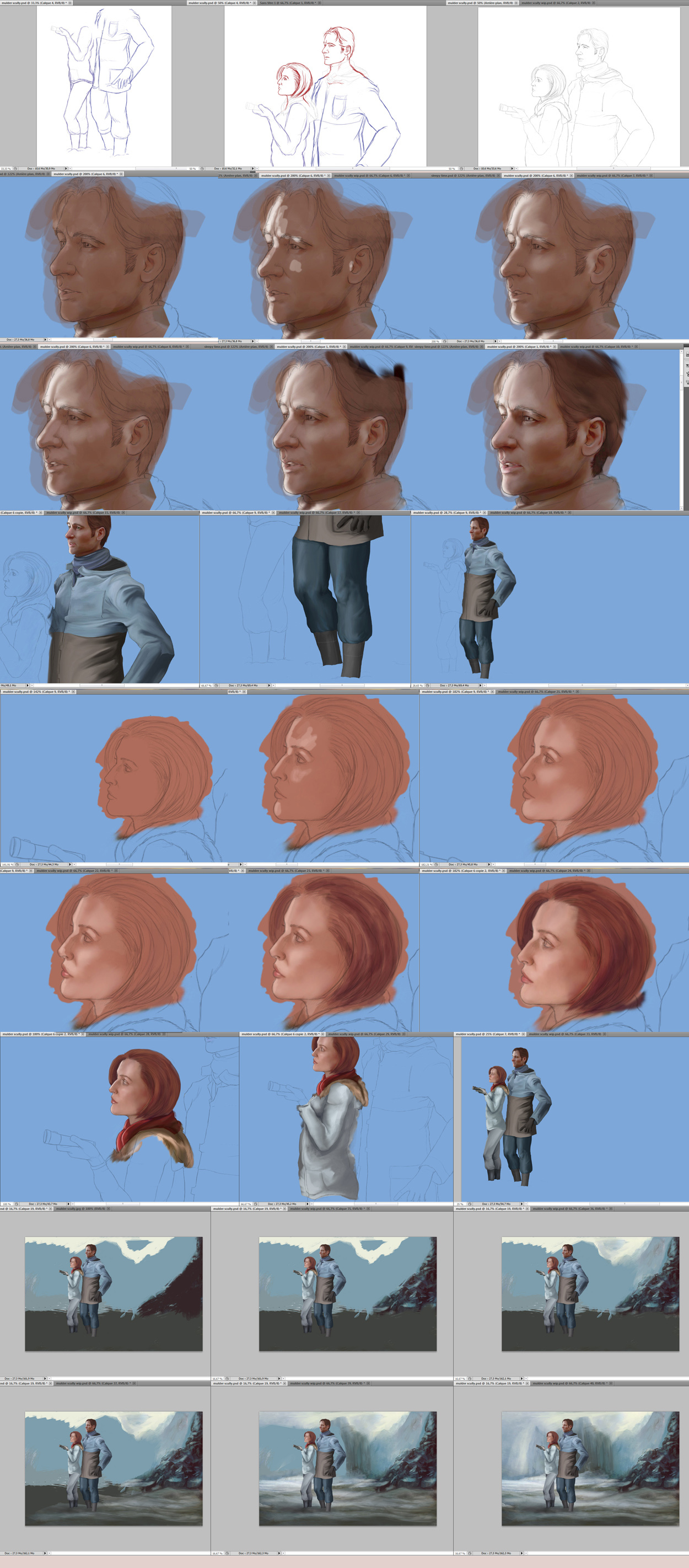 X-files Mulder Scully WIP