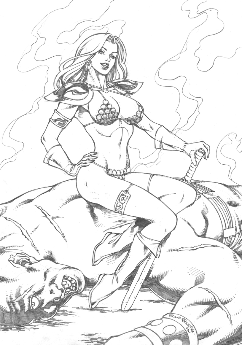 RED SONJA pinup SOLD