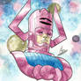 GALACTUS and SILVER SURFER watercolors