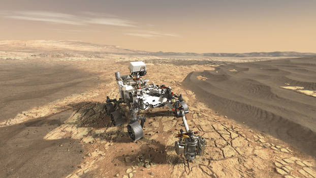 mars 2020 rover exploring the martian surface