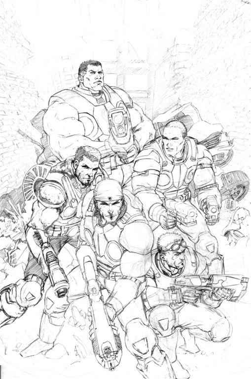 Gears of War Team Sketch