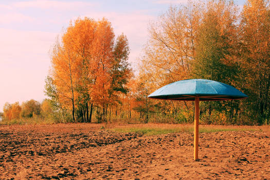 lonely autumn beach