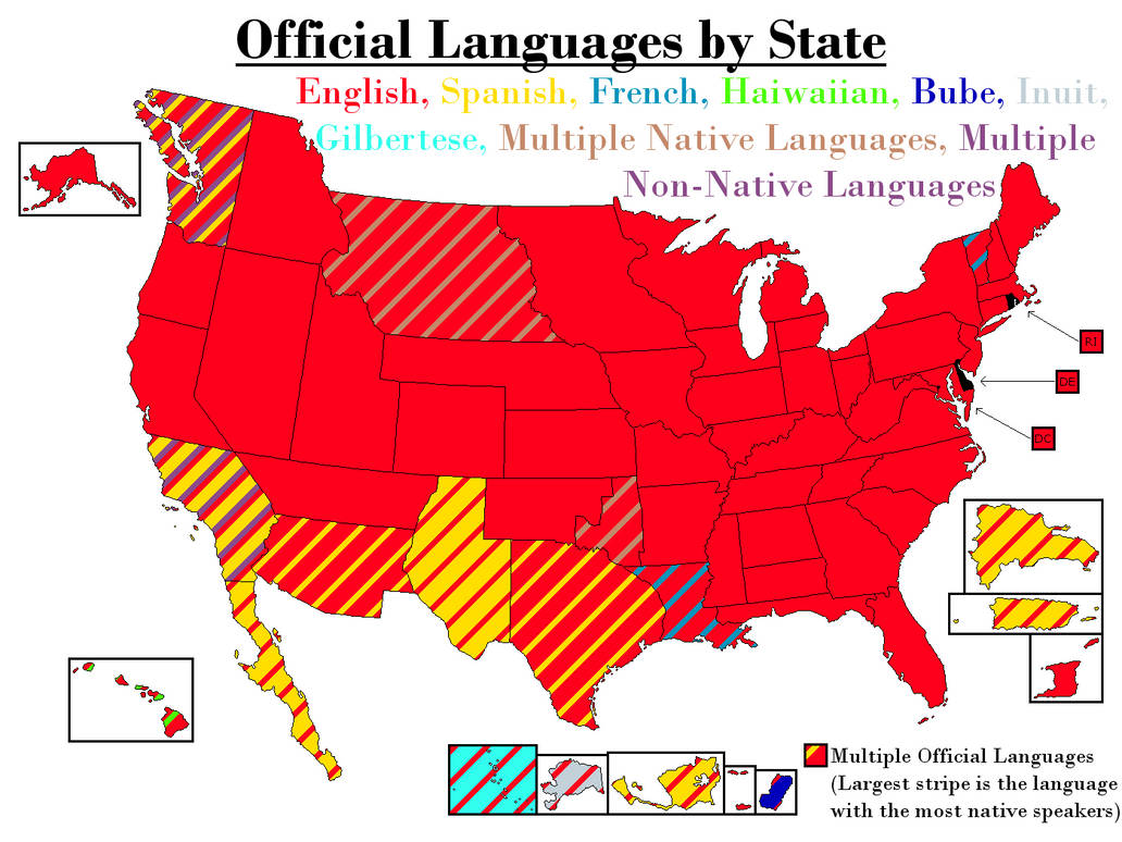 Official Languages By State by MoralisticCommunist on DeviantArt