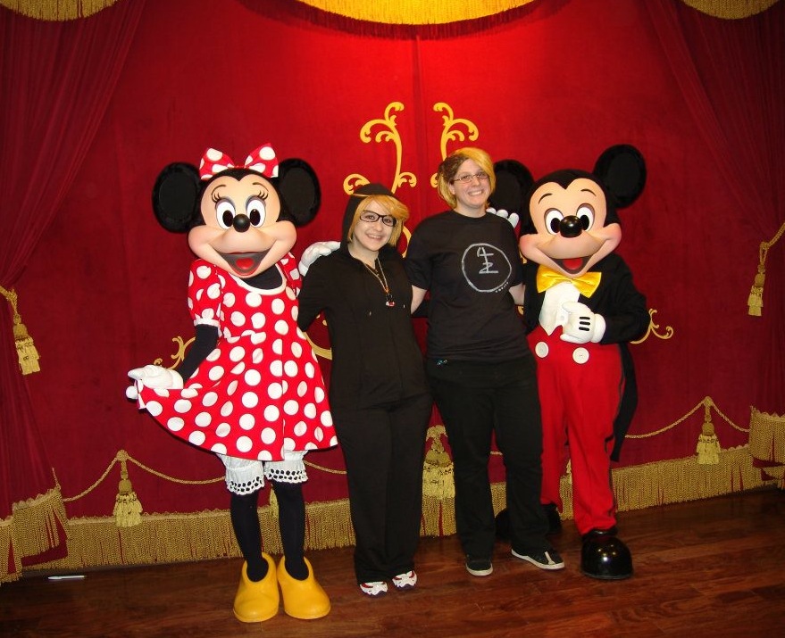 Ronald and Eric meet Mickey and Minnie