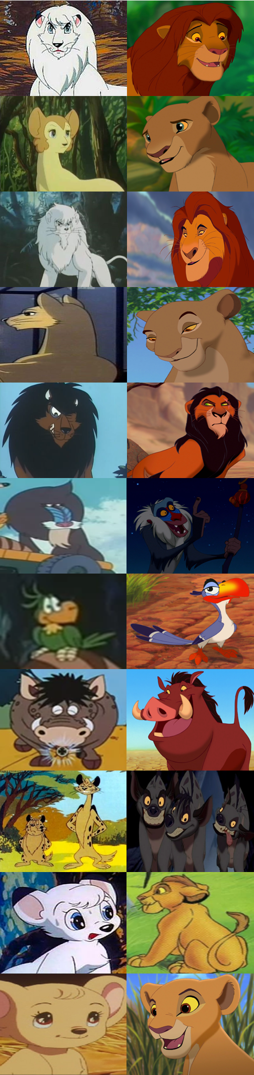 Kimba The White Lion And The Lion King Comparisons by ameth18 on DeviantArt