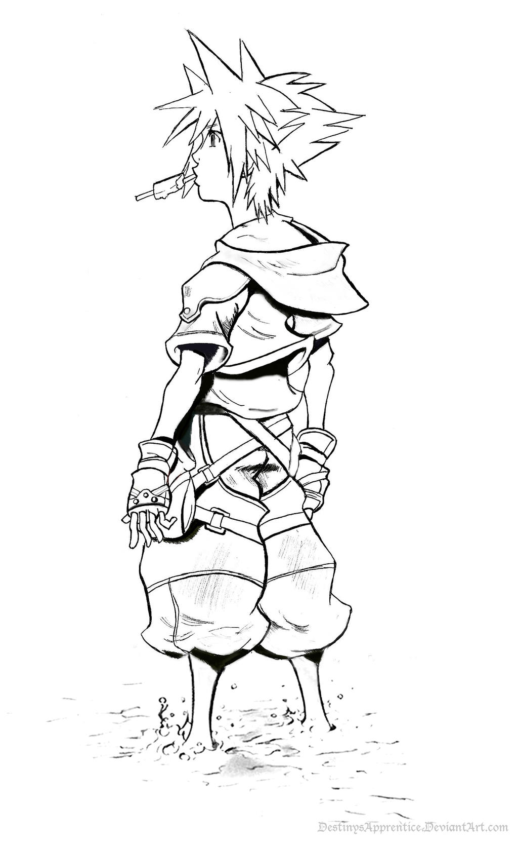 Sora: Kingdom Hearts 2 Lineart