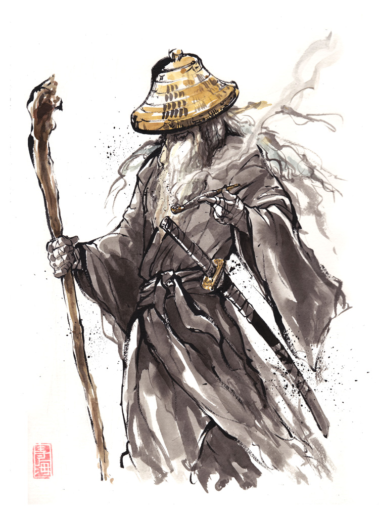 Gandalf Samurai sumi style