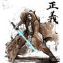 Jedi Knight with calligraphy Justice