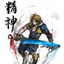 Tidus from Final Fantasy with calligraphy Spirit