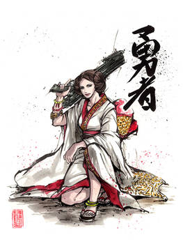 LEIA in Kimono with Blaster