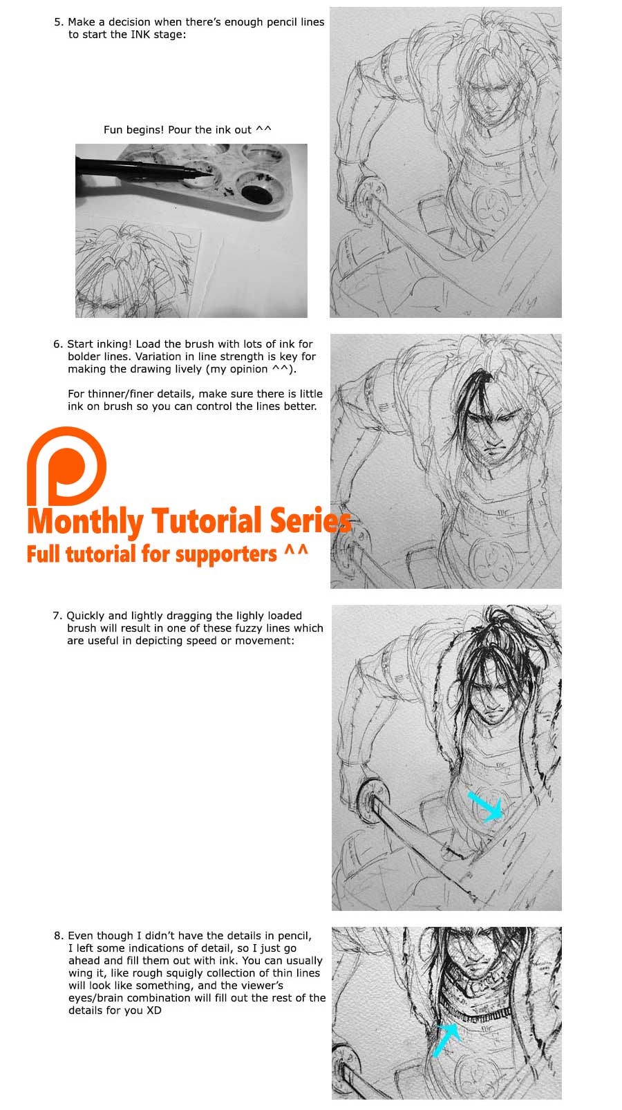 Monthly tutorial time  -- Ink drawing tips