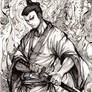 Samurai Jack ink drawing