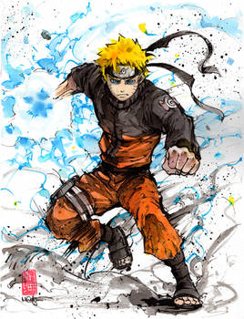 Naruto sumi and watercolor