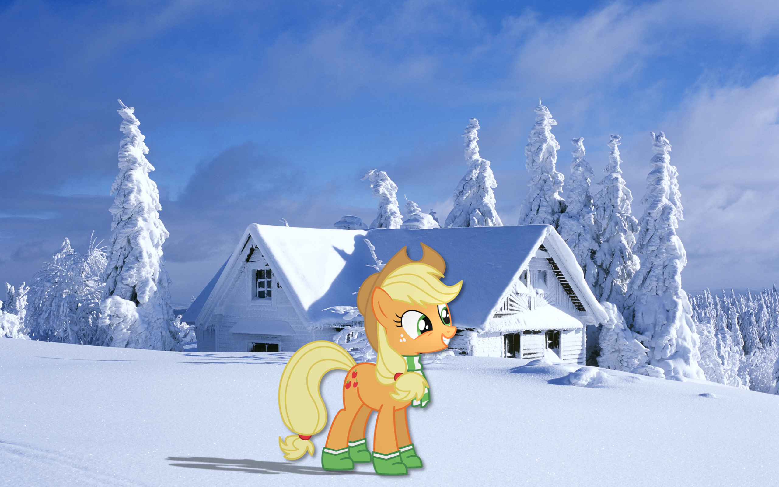 Winter Applejack wallpaper