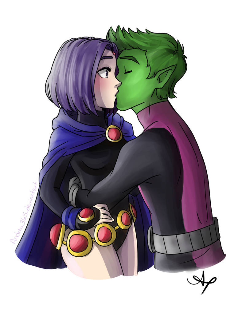 Beastboy and raven kiss Beastboy and raven kiss