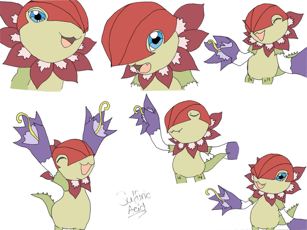 Floramon doodles by SulfuricAcid on DeviantArt
