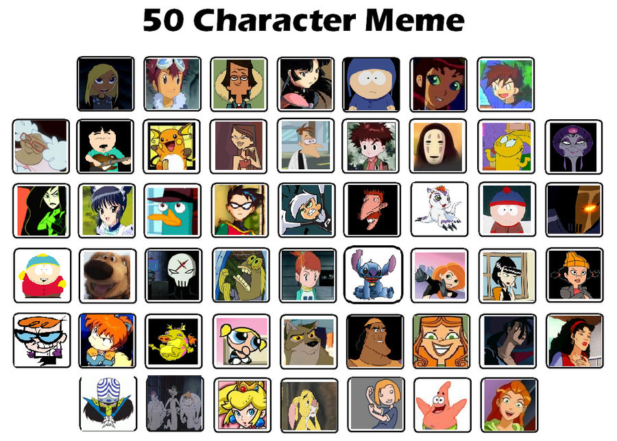 Top 50 Favourite Character Meme by KiwiRawr on DeviantArt