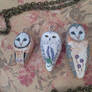 floral owl pendants