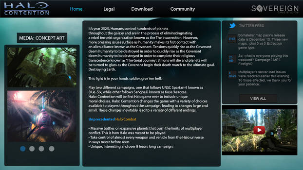 Halo: Contention Website Interface