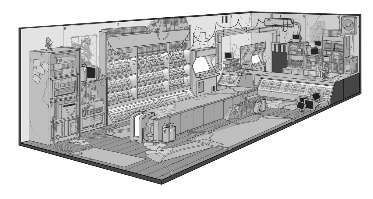 hackers shop interior by thatnickid on DeviantArt